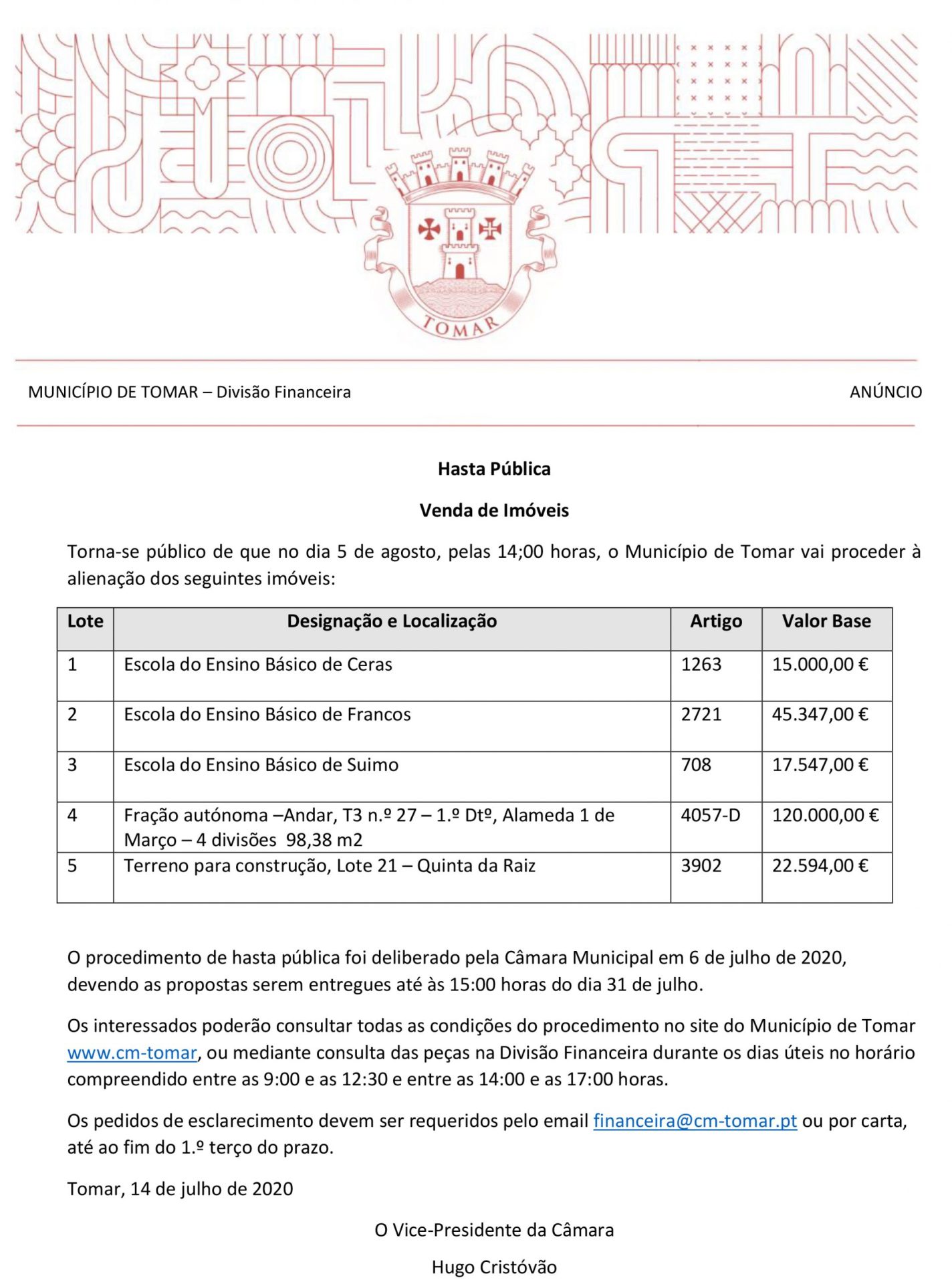RECTIFICADO anuncio hasta publica imoveis