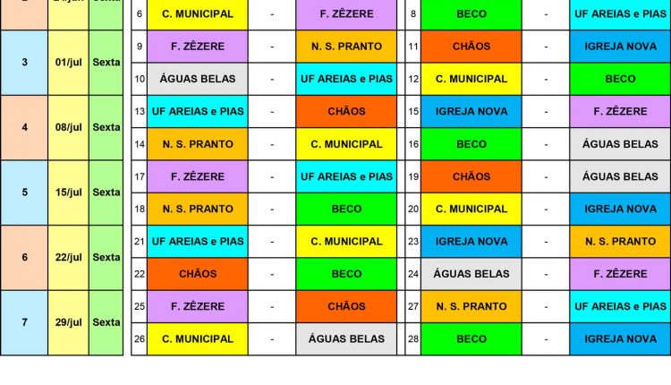 1o Torneio Inter Freguesias de Futebol 7 2022 CALENDARIO DE JOGOS