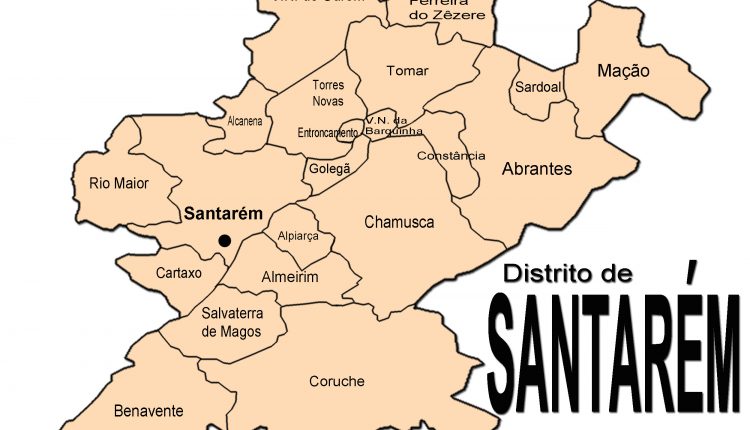 (Arquivo) Mapa do Distrito de Santarém