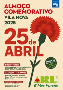 CDU promove Almoço Comemorativo do 25 de Abril em Vila Nova - Paialvo