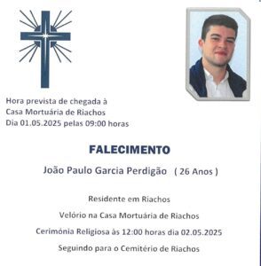 Cerimónias fúnebres de João Perdigão estão marcadas para amanhã, em Riachos