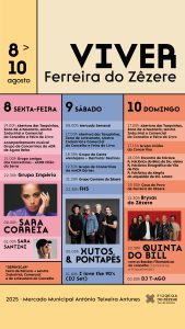 “Viver Ferreira do Zêzere 2025” decorre no Mercado Municipal António Teixeira Antunes e promete três dias repletos de animação.