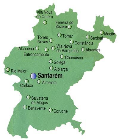 Mapa del distrito de Santarem