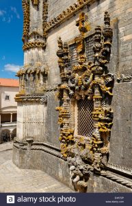 central portugal the ribatejo tomar the manueline chapter house window E4AT2P