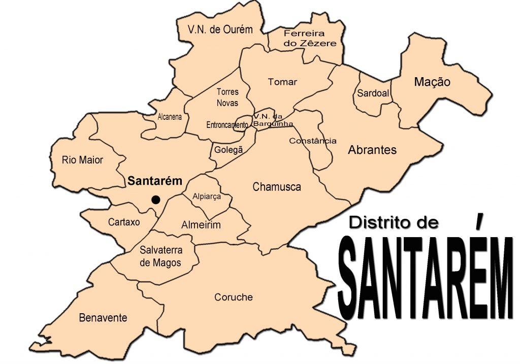 (Arquivo) Mapa do Distrito de Santarém