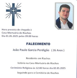 Cerimónias fúnebres de João Perdigão estão marcadas para amanhã, em Riachos