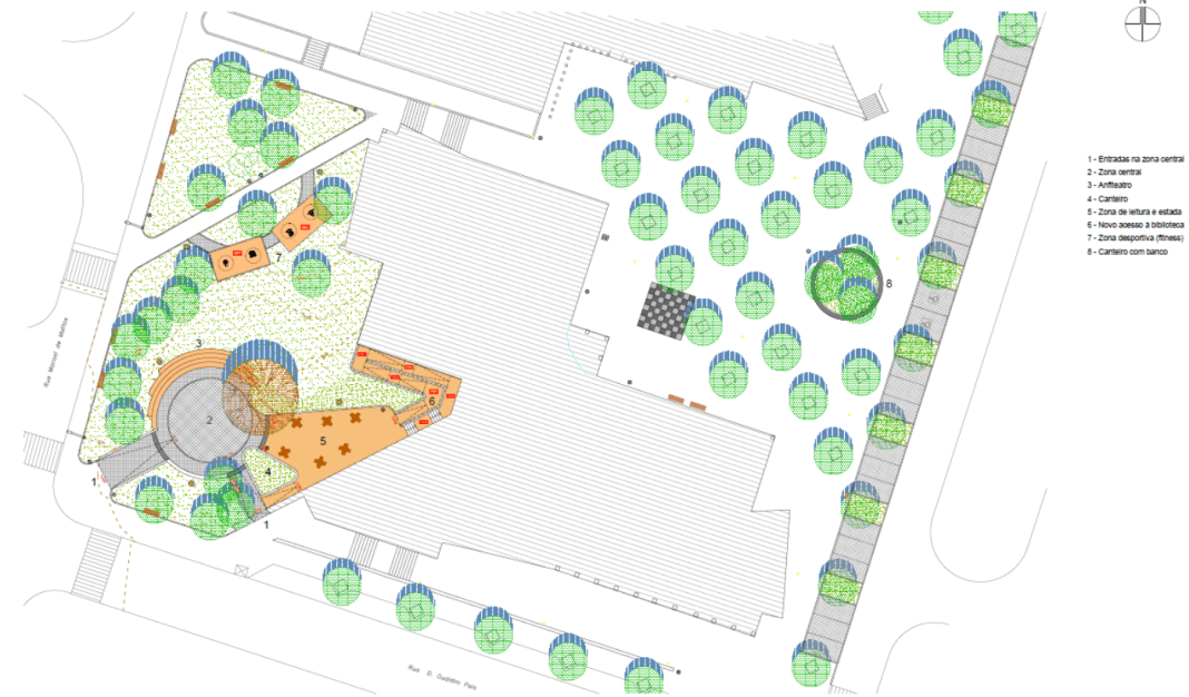 Já começaram as obras de requalificação da envolvente da Biblioteca Municipal
