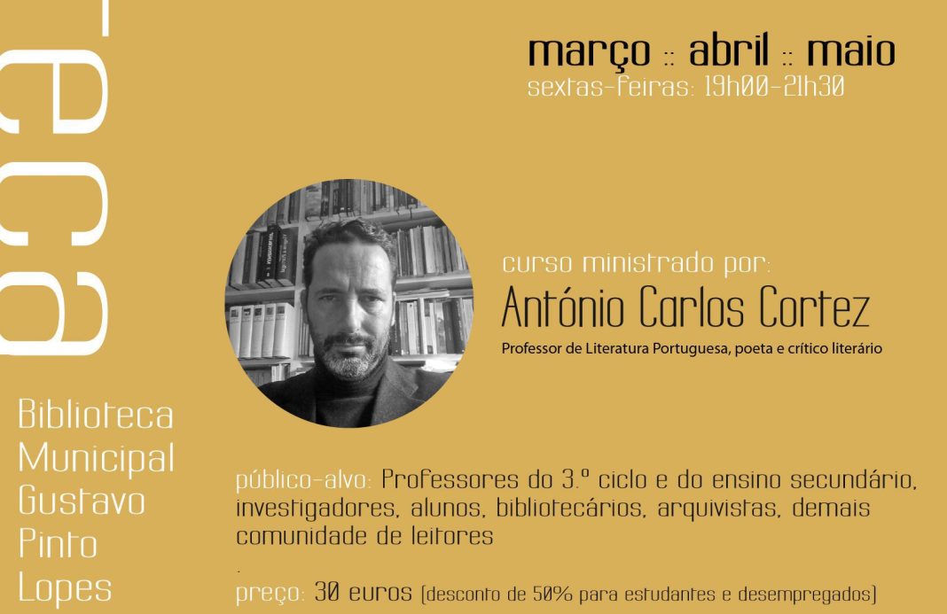 Biblioteca Municipal Gustavo Pinto Lopes promove curso de poesia