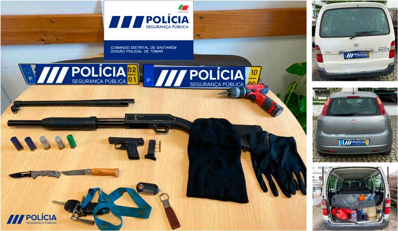PSP deteve dois homens por furto e posse ilegal de armas em Tomar