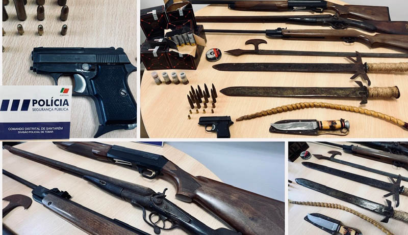 PSP de Tomar apreende várias armas a suspeito de violência doméstica