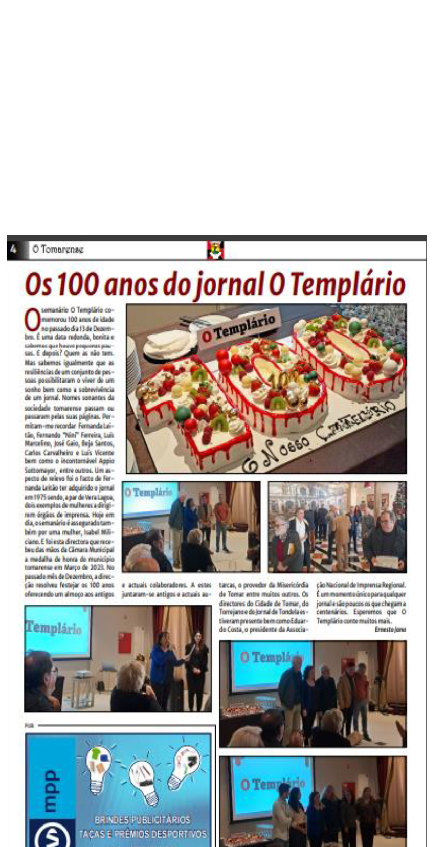 Casa do Concelho de Tomar: «O Tomarense» destaca Centenário do Jornal O Templário
