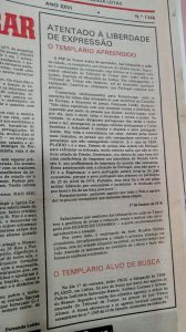 Faz hoje 48 anos, que o Jornal O Templário foi apreendido pela PSP