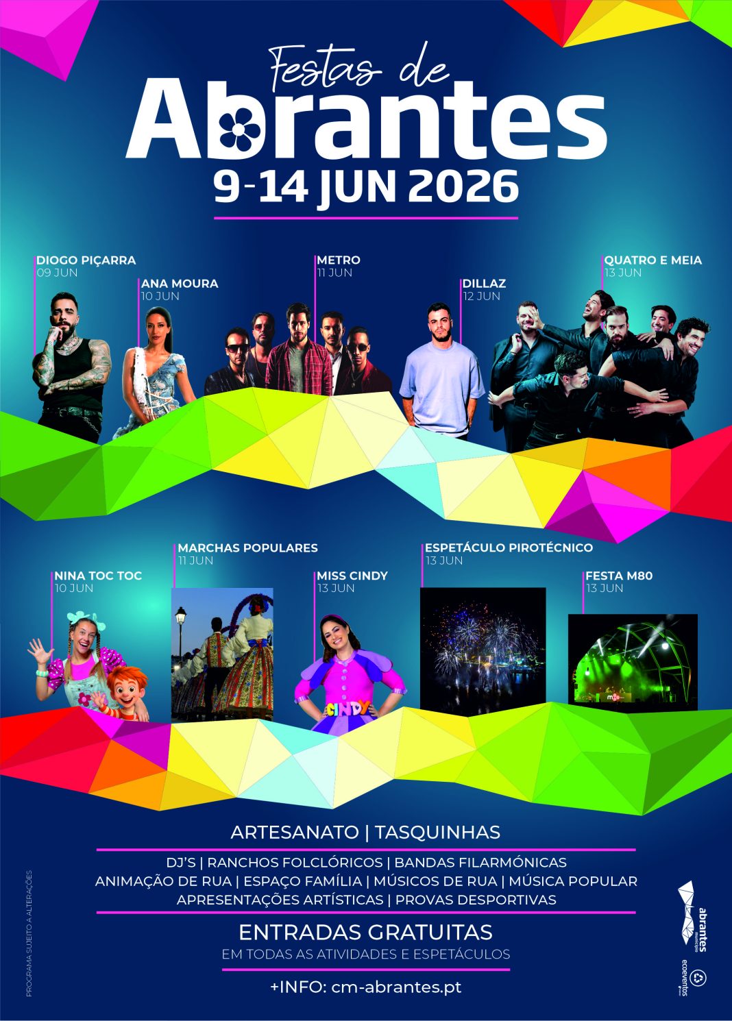 Diogo Piçarra, Ana Moura, Metro, Dillaz e Quatro e Meia são os cabeças de cartaz das Festas de Abrantes