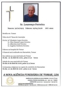 Faleceu Lourenço Ferreira, um dos idosos com mais de 100 anos, que vivia no Lar da Misericórdia de Tomar