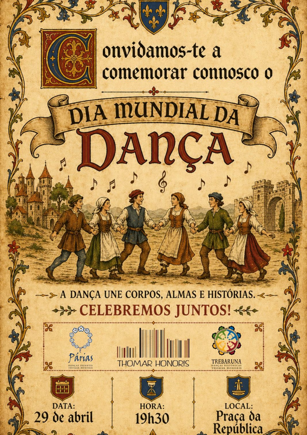 Dia Mundial da Dança celebrado na Praça da República, em Tomar