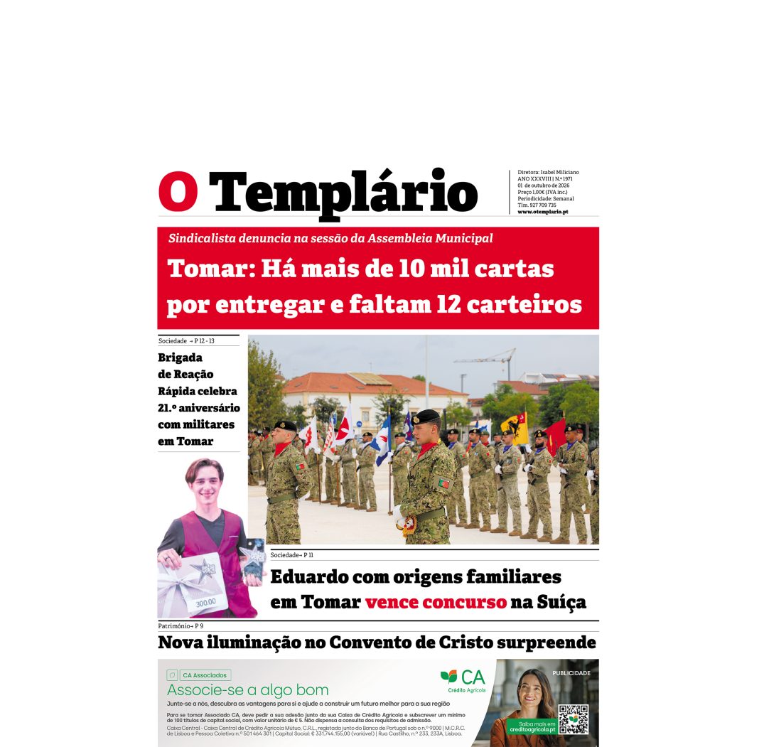 Veja aqui a primeira página do Jornal O Templário Veja aqui a primeira página do Jornal O Templário